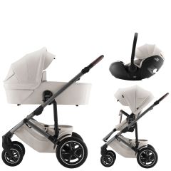 BRITAX Set kočárek Smile 5Z + hluboká korba + autosedačka Baby-Safe Pro Lux, Soft Taupe