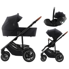 BRITAX Set kočárek Smile 5Z + hluboká korba + autosedačka Baby-Safe PRO, Galaxy Black