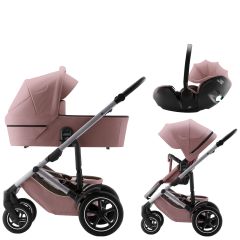 BRITAX Set kočárek Smile 5Z + hluboká korba + autosedačka Baby-Safe PRO, Dusty Rose