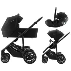 BRITAX Set kočárek Smile 5Z + hluboká korba + autosedačka Baby-Safe PRO, Space Black