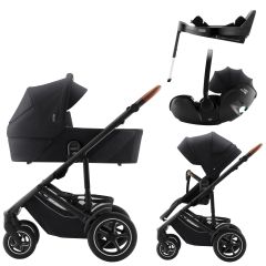 BRITAX Set kočárek Smile 5Z + hluboká korba + autosedačka Baby-Safe PRO + Vario Base 5Z, Galaxy Black