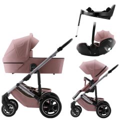 BRITAX Set kočárek Smile 5Z + hluboká korba + autosedačka Baby-Safe PRO + Vario Base 5Z, Dusty Rose